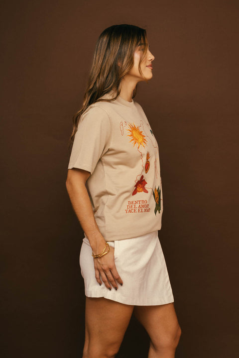 Camiseta Mapa Colombia Beige