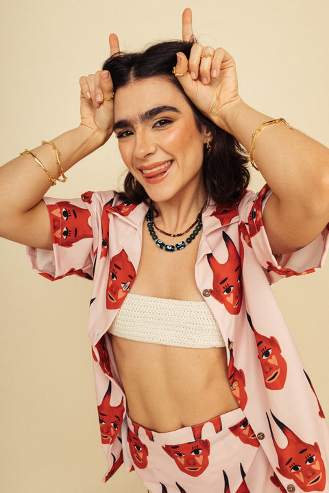 Camisa Diablitos Rosa