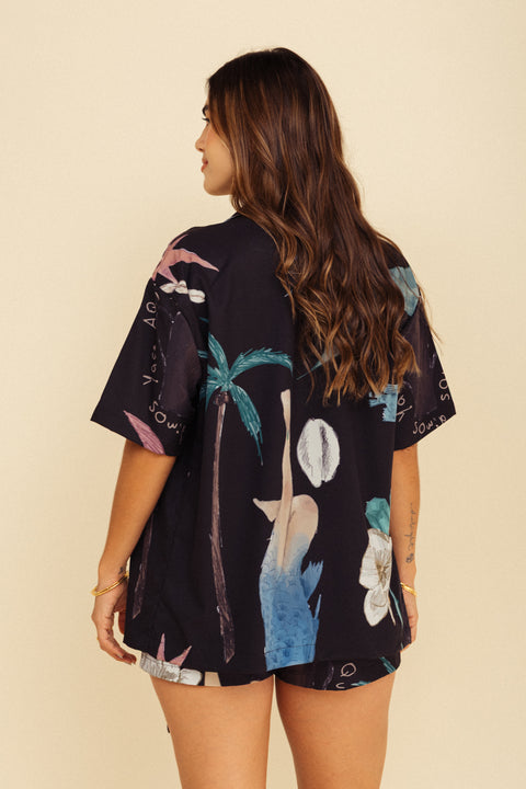 Camisa Mar Sirenas Negro