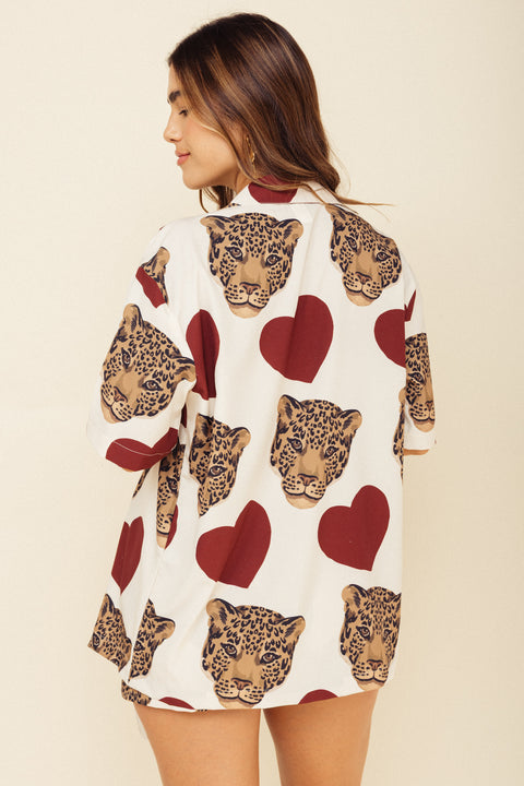 Camisa Mundo Felinos Marfil