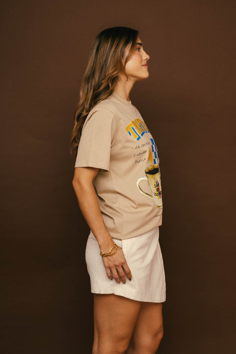 Camiseta Tintico Azul Beige