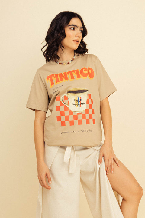 Camiseta Tintico Rojo Beige