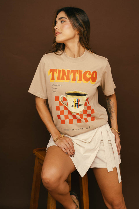 Camiseta Tintico Rojo Beige