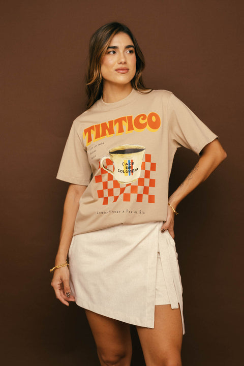 Camiseta Tintico Rojo Beige