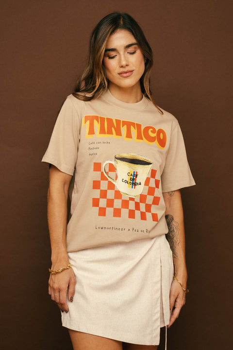 Camiseta Tintico Rojo Beige