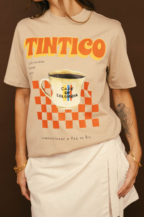Camiseta Tintico Rojo Beige