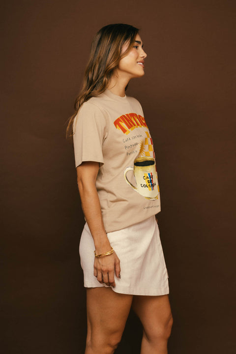 Camiseta Tintico Verde Beige