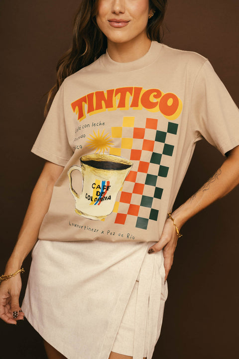 Camiseta Tintico Verde Beige