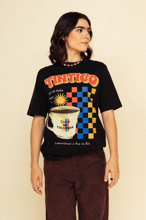 Camiseta Tintico Tricolor Negro