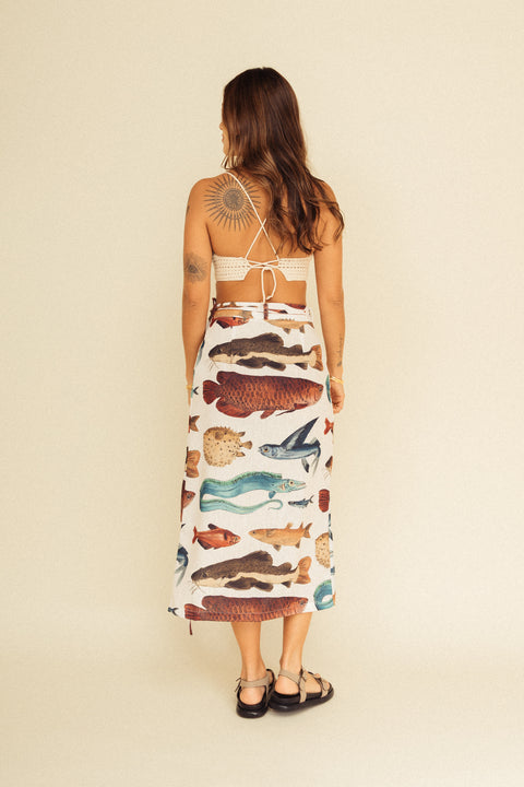 Falda Tierra Peces Marfil