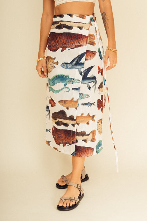 Falda Tierra Peces Marfil