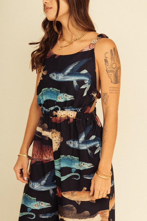 Jumpsuit Tierra Peces Negro
