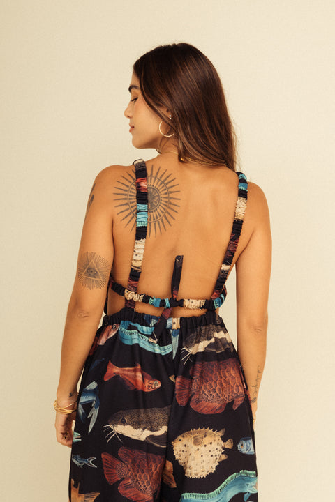 Jumpsuit Tierra Peces Negro