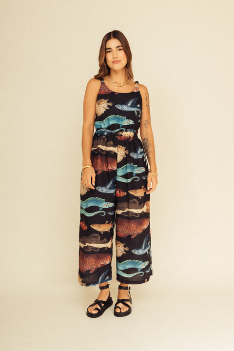 Jumpsuit Tierra Peces Negro