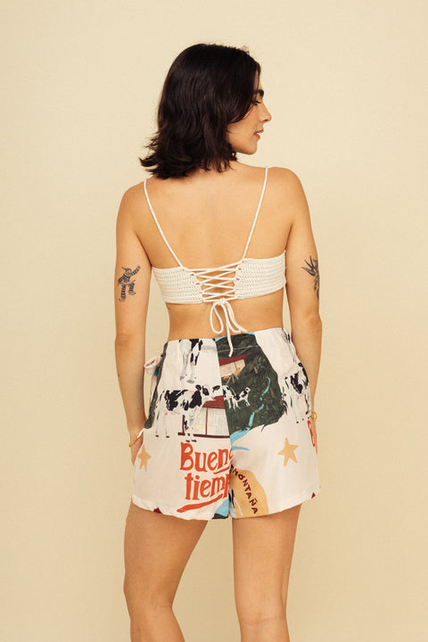 Minifalda Buenos Tiempos Crema