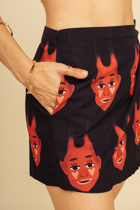 Minifalda Diablitos Negro