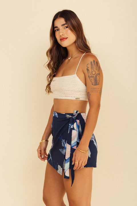 Minifalda Mar Pez Volador Azul