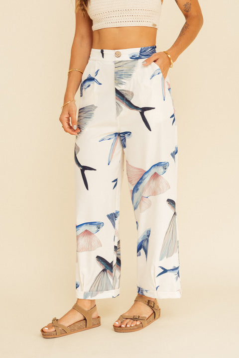 Pantalón Mar Pez Volador Marfil