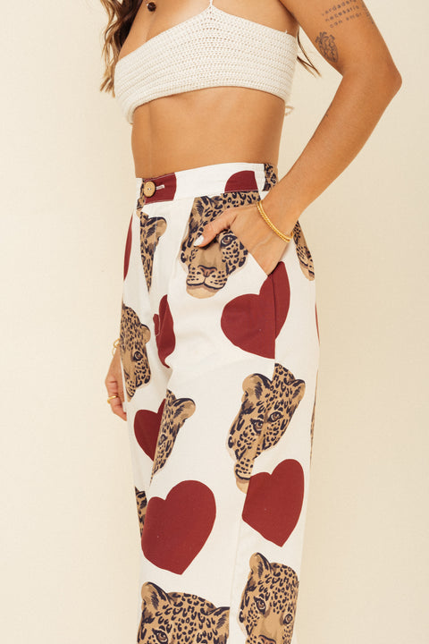 Pantalón Mundo Felinos Marfil