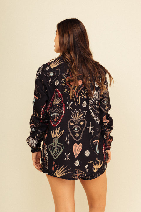 Set Verano Corazones Negro