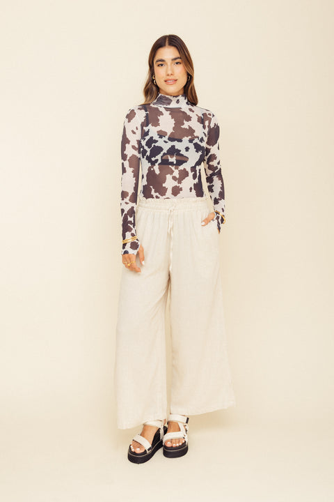 Top Mesh Cow Gris