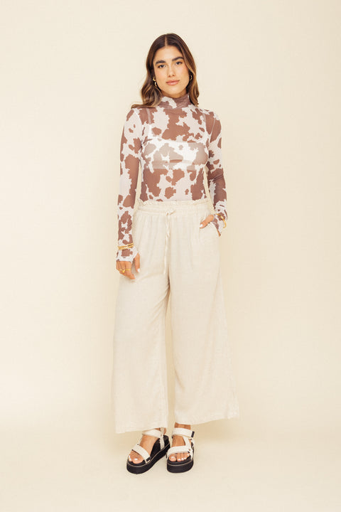 Top Mesh Cow Mocca