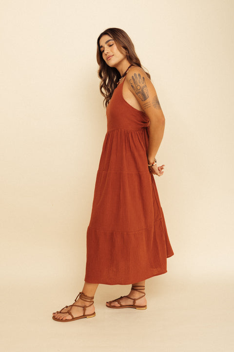 Vestido Paloma  Terracota