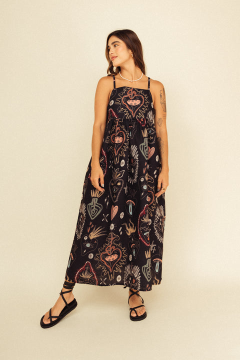 Vestido Verano Corazones Negro