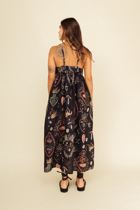 Vestido Verano Corazones Negro
