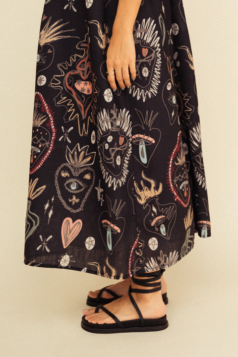 Vestido Verano Corazones Negro